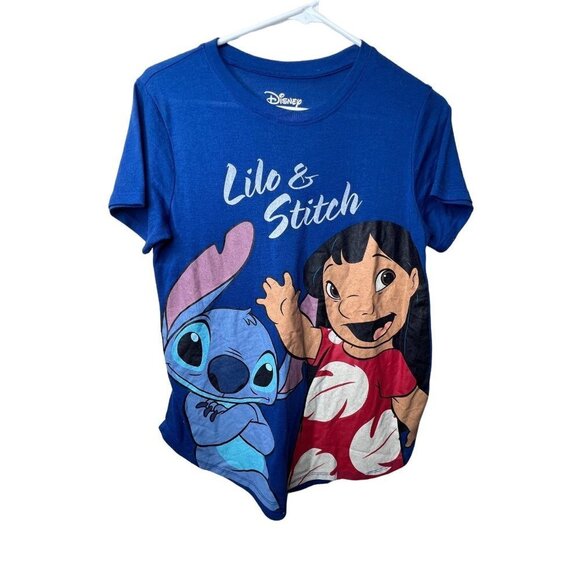 Disney Lilo And Stitch Ss Tee  Large 11 To 13 Navy Blue - Picture 1 of 1